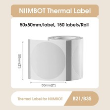 Niimbot 50X50MM Yuvarlak Şeffaf Etiket B21/B1/B3S Için 150 Adet Yırtılmaz, Sudan ve Yağdan Etkilenmez