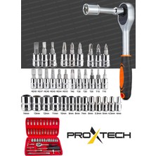 Proxtech 46 Parça Mini Lokma Takımı Otomatik Cırcırlı 1/4" Wrench Set Yüksek Kalite Kombinasyon Alet Seti