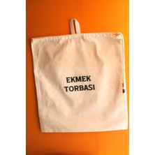 Emtory Home Büyük Boy Dekoratif Boncuklu Büzgülü Askılı Keten Ekmek Torbası 50X40CM