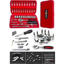 Proxtech 50 Parça Mini Lokma Takımı Otomatik Cırcırlı 1/4" Wrench Set Yüksek Kalite Kombinasyon Alet Seti