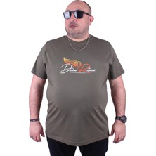 Moc Grande Mocgrande Büyük Beden Sıfır Yaka Tişört Wings 23112 Hakı