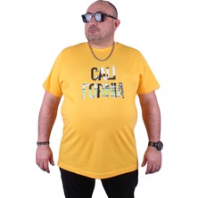 Moc Grande Mocgrande Büyük Beden Erkek Sıfır Yaka Tişört California 23120 Sarı