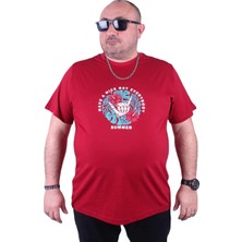 Moc Grande Mocgrande Büyük Beden Erkek Sıfır Yaka Tişört Summer 23119 Bordo