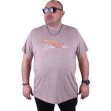Moc Grande Mocgrande Büyük Beden Sıfır Yaka Tişört Wings 23112 Toprak