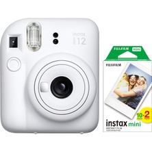 Instax Mini 12 Beyaz Fotoğraf Makinesi ve 20'li Mini Film