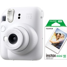 Instax Mini 12 Beyaz Fotoğraf Makinesi ve 10'lu Mini Film