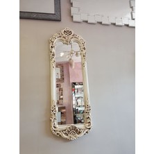Ayna Denizi Klasik Model Eskitme Beyaz Renk Dekoratif Boy Aynası