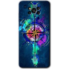 MRC İletişim Poco X3 Nfc Kılıf Hd Desen Baskılı Arka Kapak - Gizemli Pusula