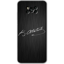 MRC İletişim Poco X3 Pro Kılıf Hd Desen Baskılı Arka Kapak - Imza Atatürk