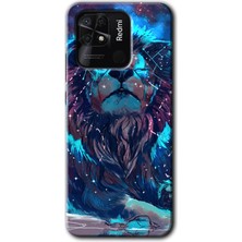 MRC İletişim Xiaomi Redmi 10C Kılıf Hd Desen Baskılı Arka Kapak - Neon Aslan