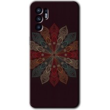 MRC İletişim Oppo Reno 6 Kılıf Hd Desen Baskılı Arka Kapak - Mandala Flower Wal