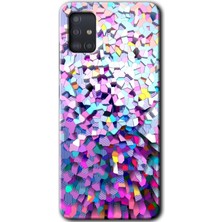 MRC İletişim Samsung Galaxy A51 Kılıf Hd Desen Baskılı Arka Kapak - Mosaic Fragments Colorfull