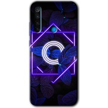 MRC İletişim Xiaomi Redmi Note 8t Kılıf Hd Desen Baskılı Arka Kapak - Dark Neon Yaprak Ö Harfi