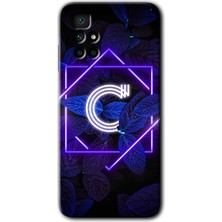 MRC İletişim Xiaomi Redmi 10 Kılıf Hd Desen Baskılı Arka Kapak - Dark Neon Yaprak C Harfi