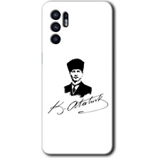 MRC İletişim Oppo Reno 6 Kılıf Hd Desen Baskılı Arka Kapak - Kemal Atatürk Imza
