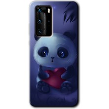 MRC İletişim Huawei P40 Pro Kılıf Hd Desen Baskılı Arka Kapak - Bebek Panda