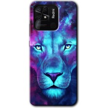 MRC İletişim Xiaomi Redmi 10C Kılıf Hd Desen Baskılı Arka Kapak - Neon Lion