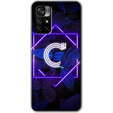 MRC İletişim Xiaomi Redmi Note 11T Kılıf Hd Desen Baskılı Arka Kapak - Dark Neon Yaprak C Harfi