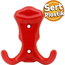 Badem10 Martı Duvar Vestiyer Portmanto Askısı Dolap Elbise Askılığı Kırmızı Renk Plastik Askı askılık