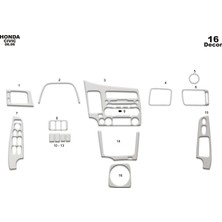 meriç cockpit design Meriç® Honda Civic Ön Torpido Kaplama Maun 16 Parça 2006-2011