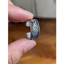 Rupen Kraft Gümüş İşçilikli Gümüş Desenli 925 Ayar Gümüş Kaplama Yüzük