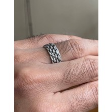 Rupen Kraft Gümüş İşçilikli Gümüş Desenli 925 Ayar Gümüş Kaplama Yüzük