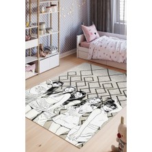 Homshtag Le Sserafim Pamuklu Dokuma Tabanlı Yıkanabilir Dekoratif Halı