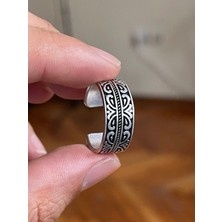 Rupen Kraft Gümüş İşçilikli Gümüş Desenli 925 Ayar Gümüş Kaplama Yüzük