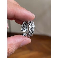 Rupen Kraft Gümüş İşçilikli Gümüş Desenli 925 Ayar Gümüş Kaplama Yüzük