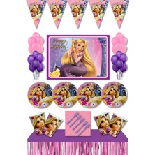 Parti Furyası Rapunzel 40 Kişilik Afişli Masa Etekli  Doğum Günü Süsleri Parti Seti Ekonomik Seti