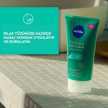 NIVEA Derma Skin Clear Niasinamid ve Salisilik Asit (BHA) İçeren Sivilce Karşıtı Yüz Temizleme Peeling 150ml, Karma ve Yağlı Ciltler