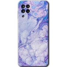 MRC İletişim Samsung Galaxy M22 Kılıf Hd Desen Baskılı Arka Kapak - Spots Lilac