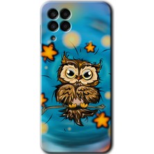 MRC İletişim Samsung Galaxy M33 Kılıf Hd Desen Baskılı Arka Kapak - Owl Bird Stars