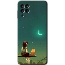 MRC İletişim Samsung Galaxy A22 Kılıf Hd Desen Baskılı Arka Kapak - Kedili Kız