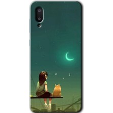 MRC İletişim Samsung Galaxy A02 Kılıf Hd Desen Baskılı Arka Kapak - Kedili Kız