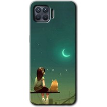 MRC İletişim Oppo Reno 4 Lite Kılıf Hd Desen Baskılı Arka Kapak - Kedili Kız