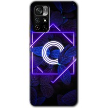 MRC İletişim Xiaomi Redmi Note 11T Kılıf Hd Desen Baskılı Arka Kapak - Dark Neon Yaprak O Harfi