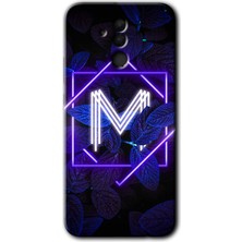 MRC İletişim Huawei Mate 20 Lite Kılıf Hd Desen Baskılı Arka Kapak - Dark Neon Yaprak M Harfi