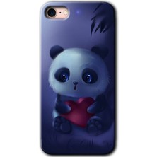 MRC İletişim Apple iPhone 8 Kılıf Hd Desen Baskılı Arka Kapak - Bebek Panda