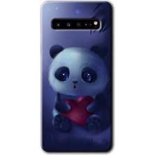 MRC İletişim Samsung Galaxy S10 Plus Kılıf Hd Desen Baskılı Arka Kapak - Bebek Panda