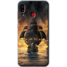 MRC İletişim Samsung Galaxy A30 Kılıf Hd Desen Baskılı Arka Kapak - Siyah Inci