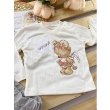 Çekik Bebek Danino Ayı Süzineli Triko 3lü Kız Bebek Takım