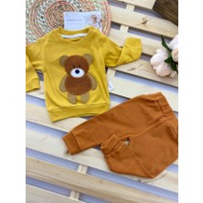 Çekik Bebek Beyazbebek Ayı Süzeneli Unisex 2li Bebek Takım