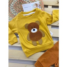 Çekik Bebek Beyazbebek Ayı Süzeneli Unisex 2li Bebek Takım