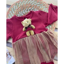 Çekik Bebek Kız Bebek Ayıcıklı Badili Tütü Elbise Hediyelik Bayramlık Elbise