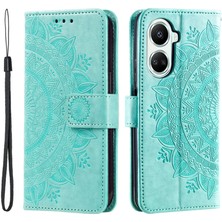 Lr Joyful Huawei Nova 10 Se 4g Için Mandala Çiçek Telefon Kılıfı Anti-Drop Cüzdan Stand Kılıfı Strap ile (Yurt Dışından)