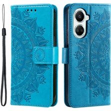 Lr Joyful Huawei Nova 10 Se 4g Için Mandala Çiçek Telefon Kılıfı Anti-Drop Cüzdan Stand Kılıfı Strap ile (Yurt Dışından)