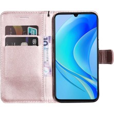 Lr Joyful Deri Serisi-2 Huawei Için 50 / Nova Y70 Artı 4g / Nova Y70 Flip Cüzdan Kasası Düz Renk Pu Deri Standı Manyetik Kapanış Folio Telefon Kılıfı Kayış (Yurt Dışından)