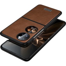 Lr Joyful Huawei P50 Pocket Pu Deri Kaplamalı Tpu + Pc Anti-Fall Telefon Kılıfı Için Sulada Anti-Çizelge Cep Telefonu Kılıfı (Yurt Dışından)