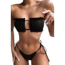 Gigi Giyim Brezilya Model Büzgülü Bağlamalı Bikini Takım